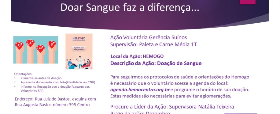 Doar sangue faz a diferença.