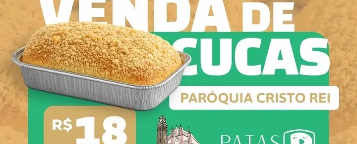 "Cucas que Salvam Vidas -  Cada pedaço ajuda uma patinha.”