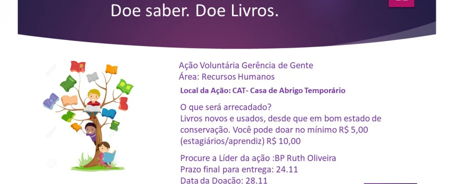 Doe livros. Doe Saber