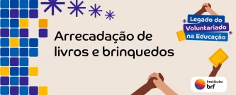 Arrecadação de brinquedos e livros